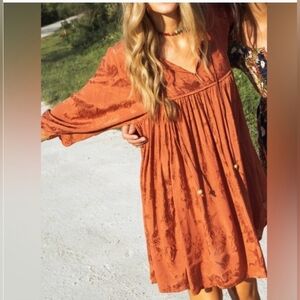 Natural Life Rust Textured Mini Dresd